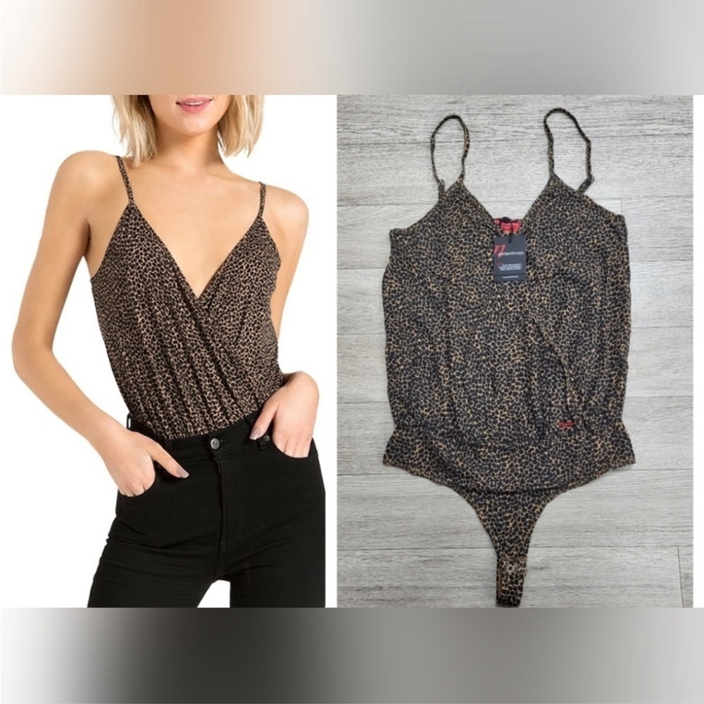 N:Philanthropy Peppermint Leopard Print Bodysuit In Sugar Cheetah